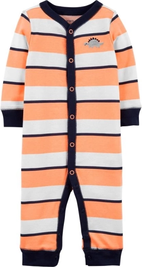 Carter's katoenen boxpakje zonder voetjes met drukknoopsluiting Sleep & Play orange stripes, maat 56