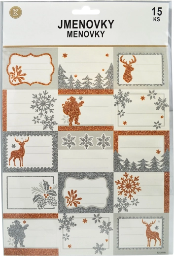 Zelfklevende cadeau-naamlabels kerst SPARKYS