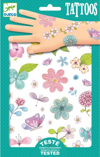 Djeco tijdelijke tatoeages met bloemen (2 vellen)