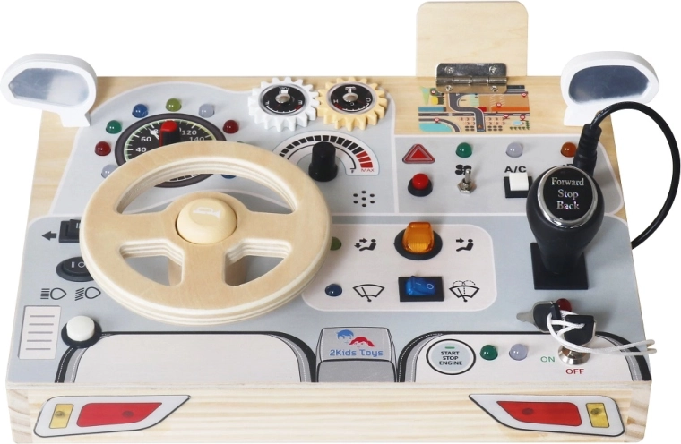 Interactieve houten activityboard Auto voor kinderen