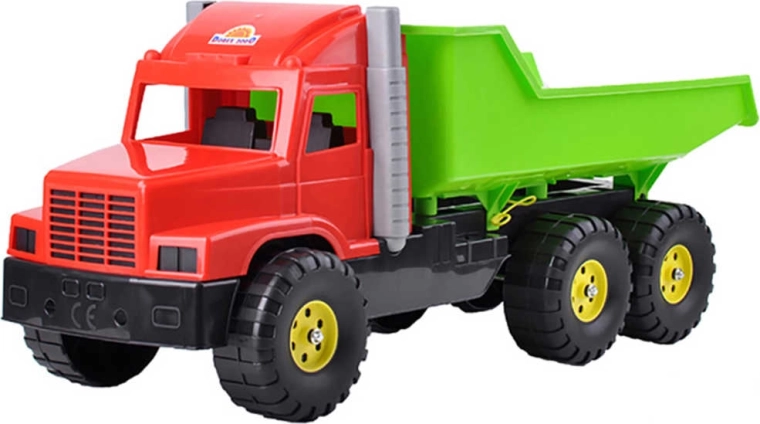 Plastic kiepwagen Tatra 77 cm rood-groen - 1 stuk