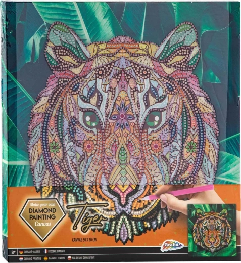 Diamant schilderen op frame tijger 30 × 30 cm GRAFIX