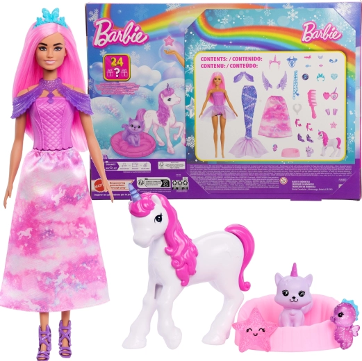 Barbie Dreamtopia adventskalender met pop en accessoires – 24 verrassingen