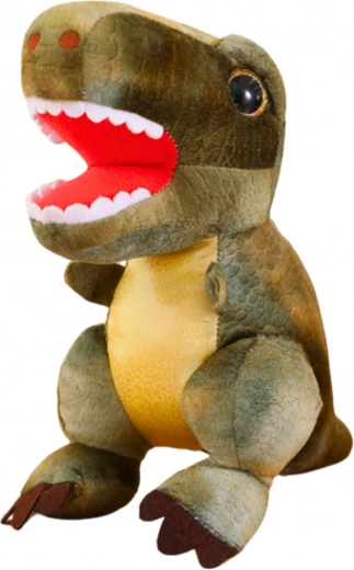 Pluchen dinosaurus met huidtextuur groen 32 cm