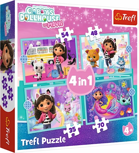 Puzzel 4-in-1 Gabby’s Poppenhuis – Groot Avontuur (TREFL)