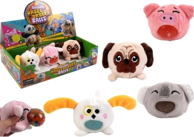 Knuffeldier antistress-knijpspeeltje met gelbubbel