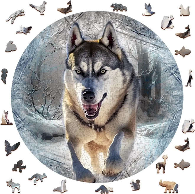 Houten puzzel Rennende Wolf 505 stukken van Wooden City