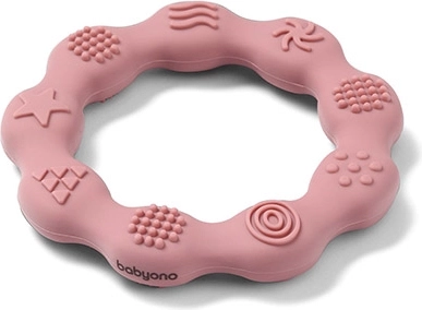 BabyOno siliconen bijtring ring – roze