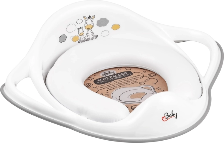 Maltex zachte wc-verkleiner met handgrepen Zebra wit