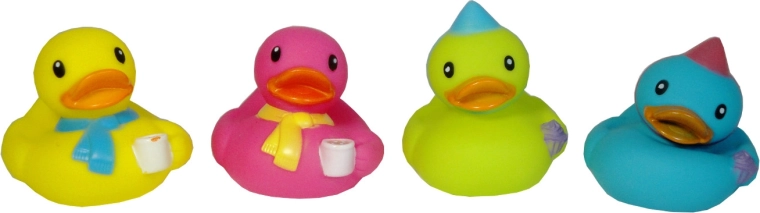 Piepende bad-eendjes voor baby’s