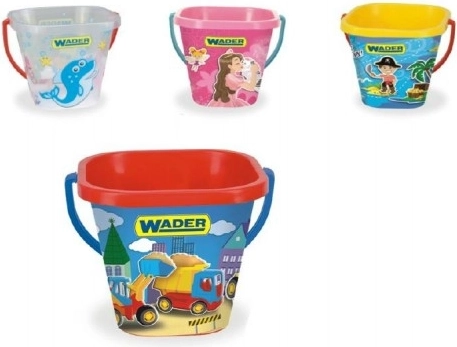 Vierkante emmer 2L kunststof 15x19cm Wader