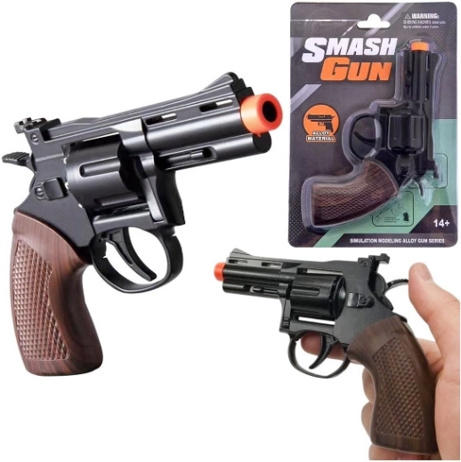 Metalen knalrevolver Smash Gun – speelgoed voor kleine sheriffs