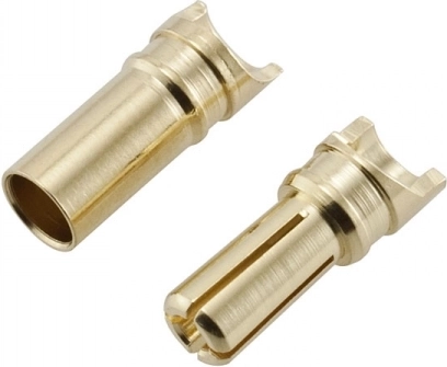 Vergulde 3,5 mm banaanconnectoren plat (met uitsparing)