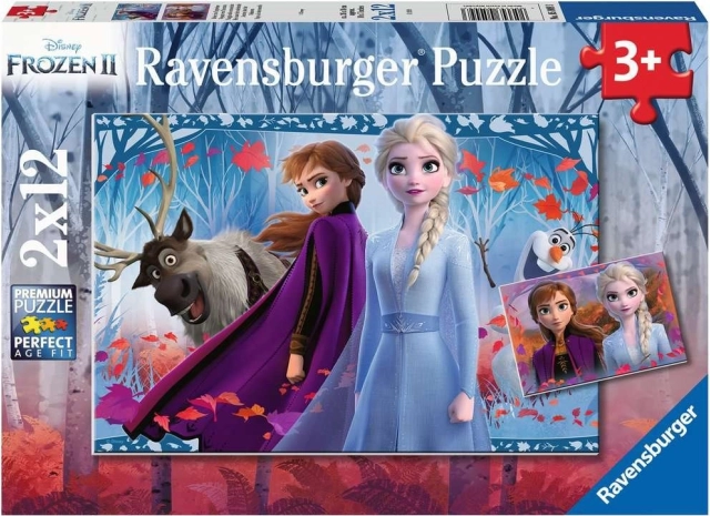 RAVENSBURGER Puzzel Frozen 2, 2x12 stukjes