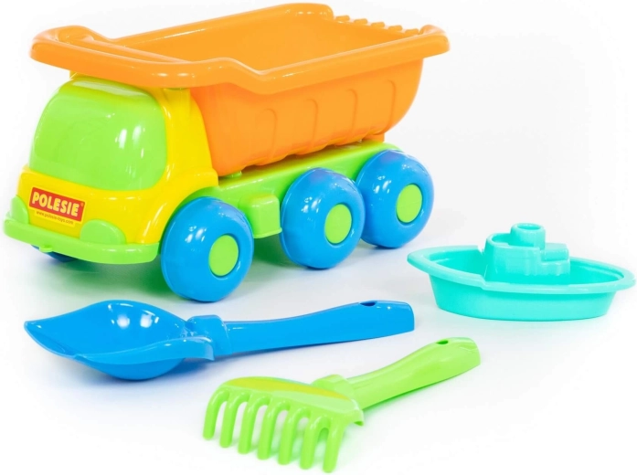Kinderzandset met kiepwagen Kiesza en accessoires – 4 delen
