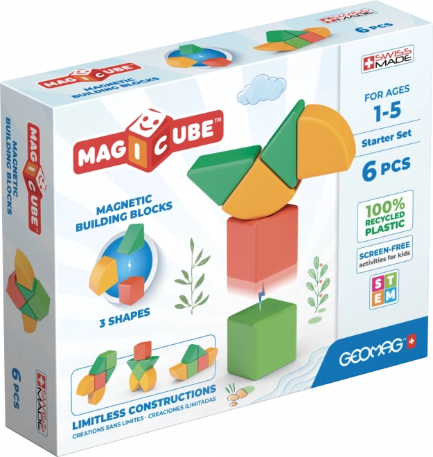 Geomag Magicube Shapes – magnetische bouwset voor de allerkleinsten, 6 onderdelen