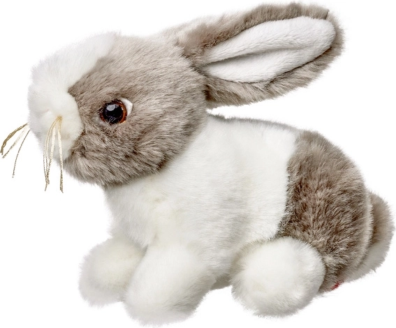 Pluche konijntje grijs-wit 16 cm Beppe ZOO