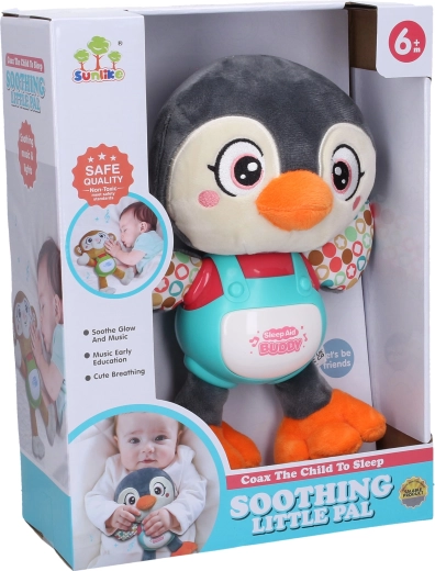 Speelgoedpinguïn die speelt en licht geeft 24 cm
