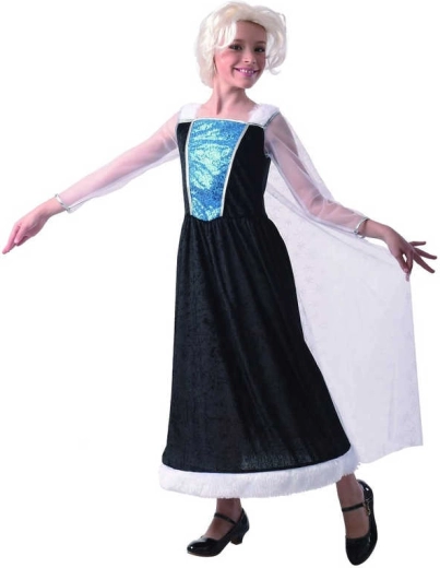 Carnavalskostuum prinses – jurk met cape, maat M (120–130 cm)