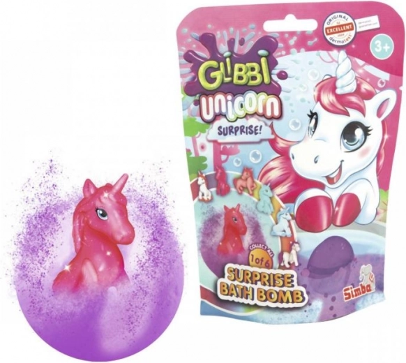Glibbi unicorn bruisbal voor in bad met verrassing