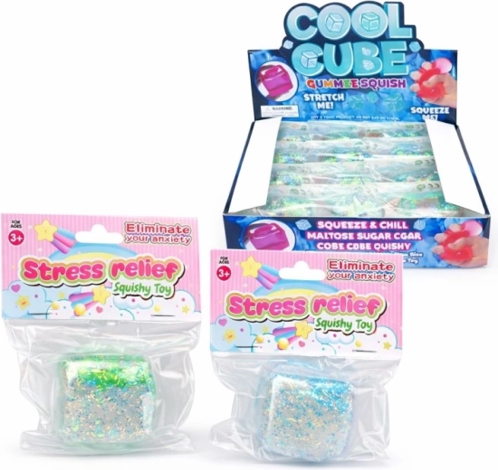 Ontspannende antistresskubus met vismotief 5 cm