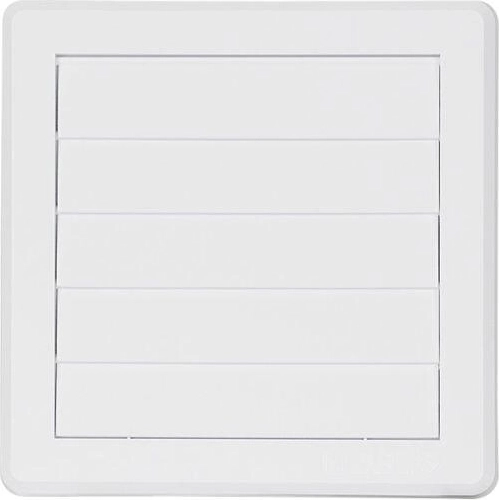 Gravitatieventilatierooster 200 × 200 mm voor kanaal 150 mm, wit