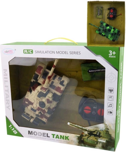 RC-tank met afstandsbediening 27 MHz met licht en geluid 1:18