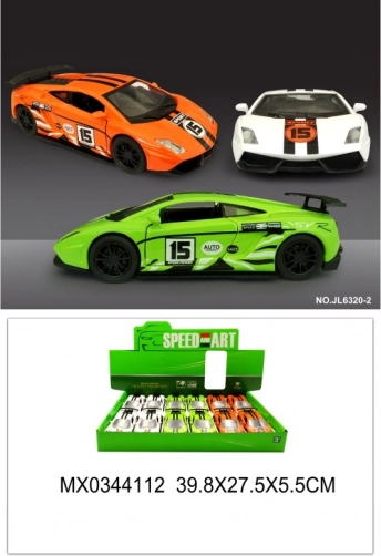 metalen sportwagenmodel met te openen deuren en pull-backfunctie