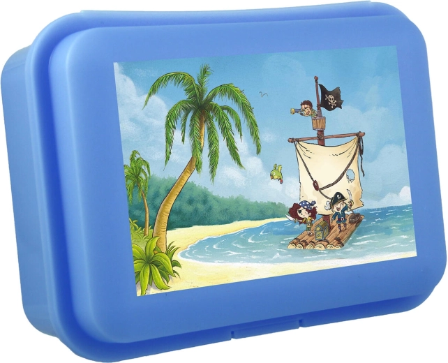 Kinderbroodtrommel met kliksluiting 18 × 13 × 7 cm – mix van kleuren en motieven