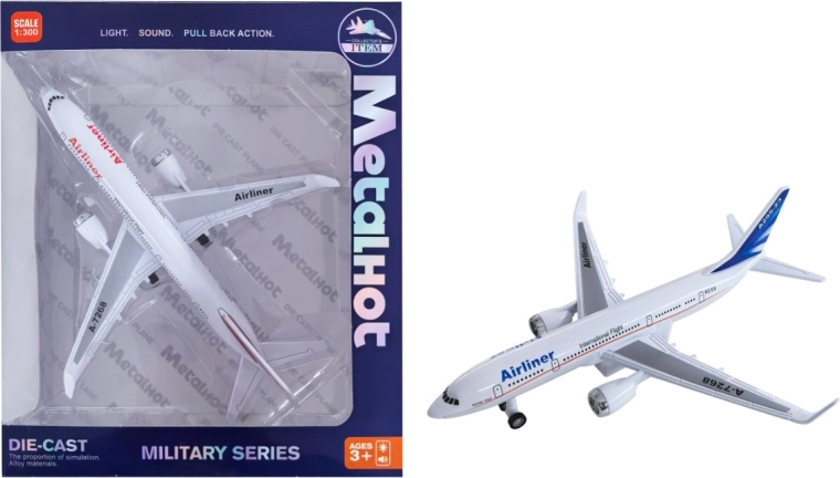 Metalen model verkeersvliegtuig Airliner MetalHot met standaard 1:860
