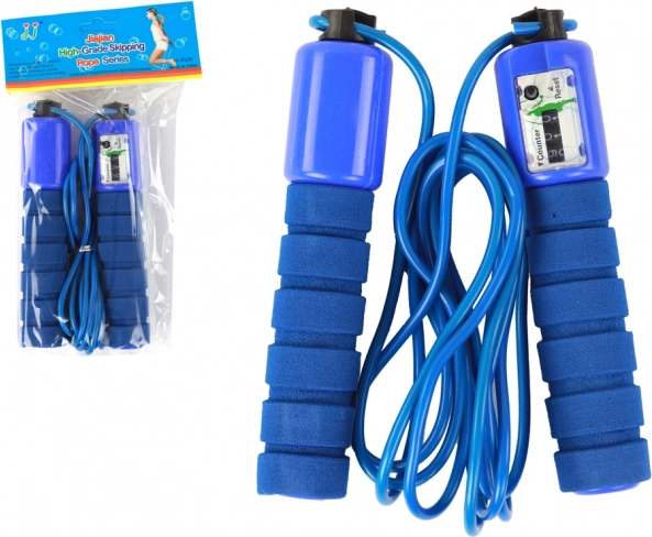 Blauw springtouw met teller 280 cm