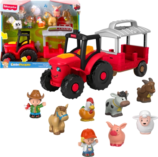 Fisher-Price Little People tractor dierenverzorging – interactieve set met figuren