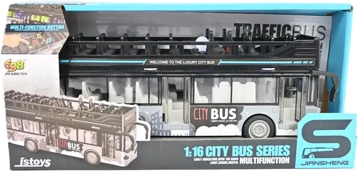 Dubbeldekker stadsbus met licht en geluid