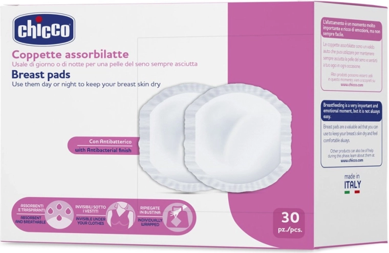 Chicco antibacteriële zoogkompressen 30 stuks