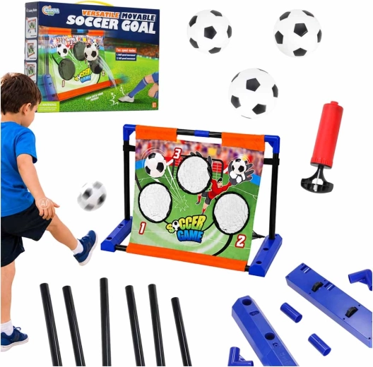 Kinder voetbaltrainingsdoel met bewegend doelwit om punten te scoren