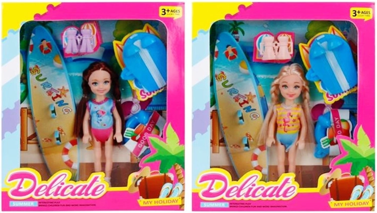 Mini-pop met strandaccessoires