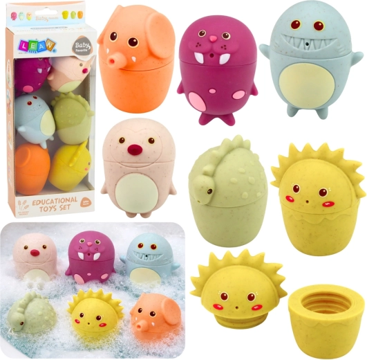 Set sensorisch badspeelgoed – zachte rubberen diertjes, 6 stuks