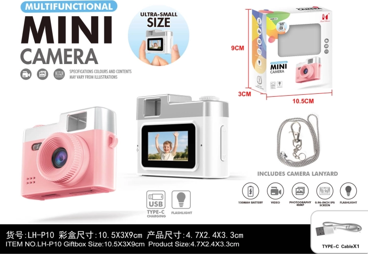 Wit mini-fototoestel voor kinderen