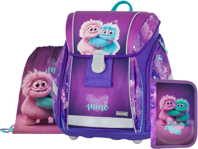 OXYBAG schoolset 3-delig Premium Light Monster – rugzak, gymzak en etui