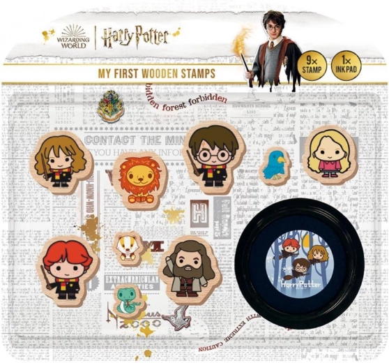 Mijn eerste stempels HARRY POTTER houten set 9+1 met stempelkussen