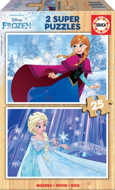 Houten puzzel FROZEN 2 × 25 stukjes EDUCA