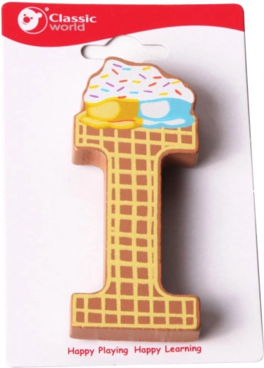 Houten letter I Classic World