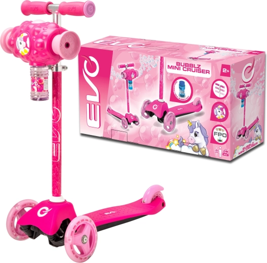 EVO kinder driewielstep Bubblz Mini Cruiser met bubbelaars, roze