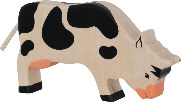 Holztiger zwarte grazende koe - 1 stuk