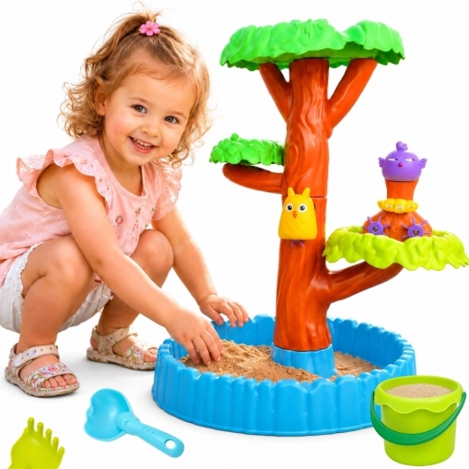 WOOPIE water- en zandtafel Happy Tree 2-in-1 met 8 accessoires