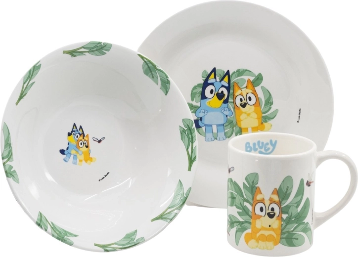 Bluey cadeauset met bord, kom en mok (3-delig)
