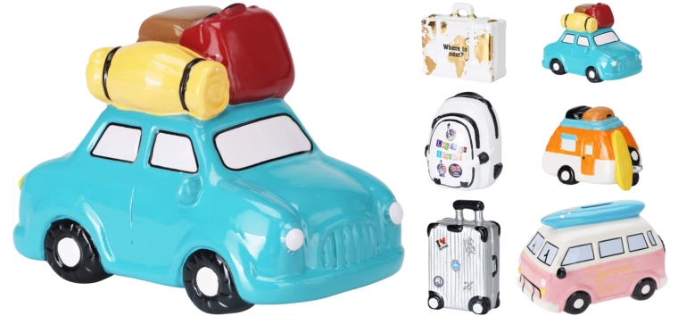 Kinder spaarpot koffer/auto