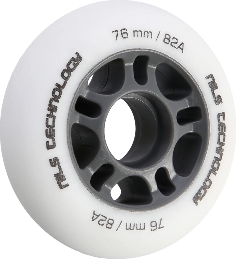 Matte wielen voor inline skates NILS Extreme 76 mm 82A, wit, set van 4 stuks