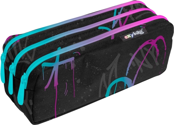 Etui met drie ritsen Graffiti girl