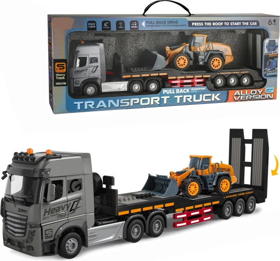 Metalen autotransporttruck met lader 1:24